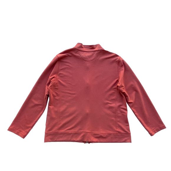 Zenergy Chico's Sweatshirt Full Zip 3/XL Orange Long Sleeve Lyocell Athleisure - Picture 4 of 7
